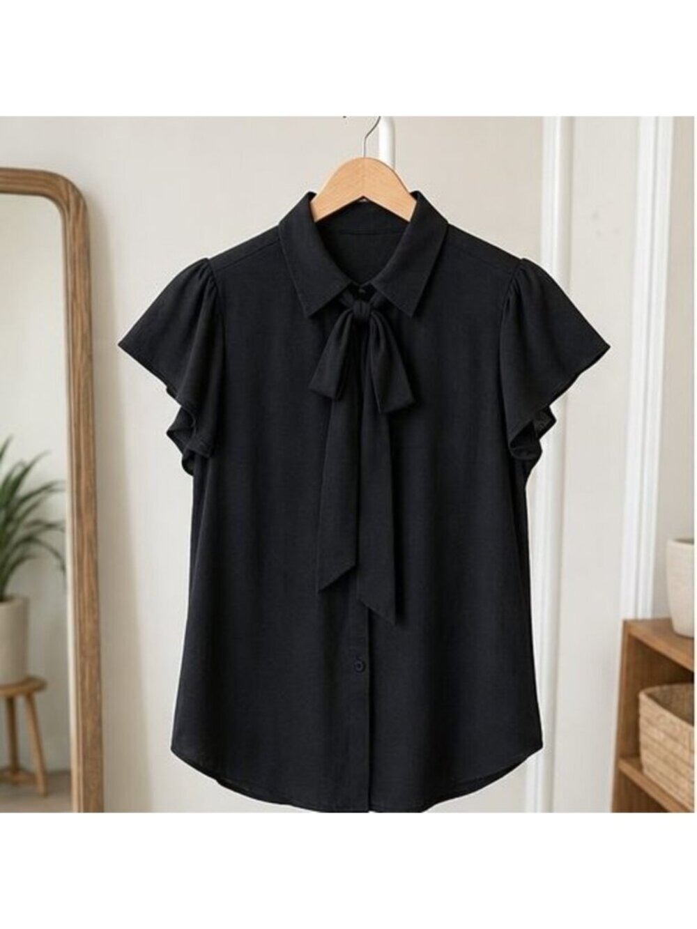 Black Button Blouse